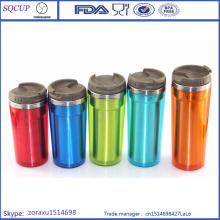 Wholesale Inner Stainless Steel Outer Plastic with Lid Travel Mug and Promotion Coffee Tumblers